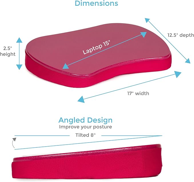 Sofia + Sam Mini Memory Foam Lap Desk Color: Pink - Image 4