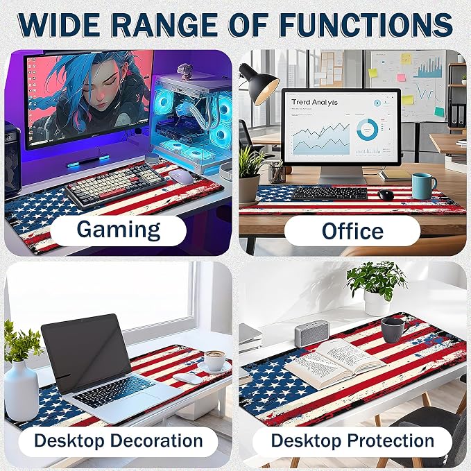 Mouse Pad Gaming - Desk Mat for Keyboard and Mouse - Large Mouse Pad for Desk, Mousepad (35.4" X 15.7") with Non-Slip Base, Desks Pad Mat Office and Home - Image 5
