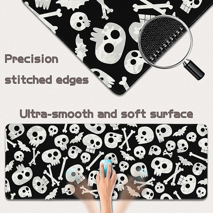 Gaming Mouse Pad - (31.5"×11.8") Skull Large Mouse Pads for Desk - Desk Mat for Keyboard and Mouse with Non-Slip Base, Desks Pad Matfor Game/Office & Home - Image 2