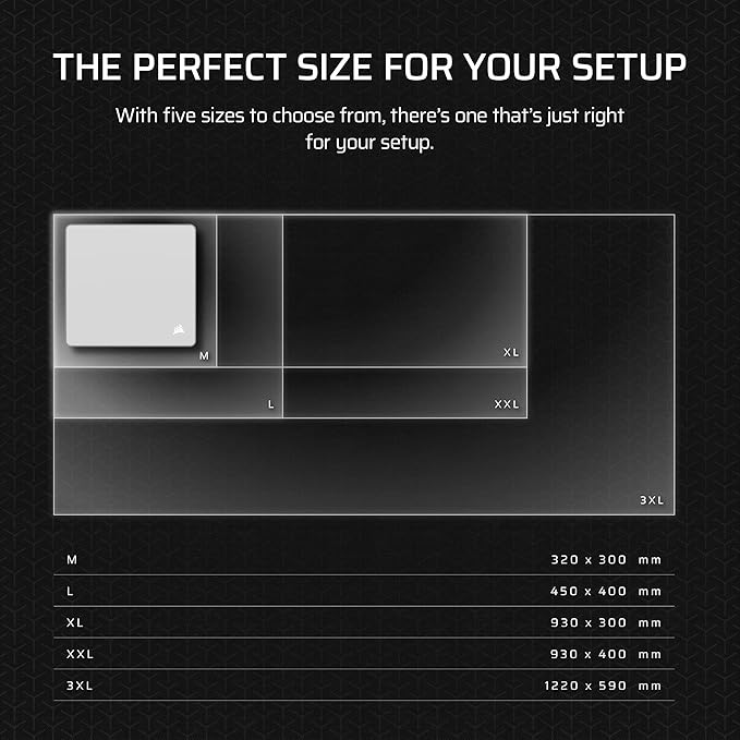 Corsair MM Anti-Fray Cloth Gaming Mouse Pad – Black | XXXL (1220 x 590mm), Precision Micro-Woven Surface, Non-Slip Natural Rubber Base, Stitched Edges - Image 6