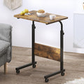 DlandHome 23.6 Inches Rolling Desk with Wheels Adjustable Height, Retro by DlandHome