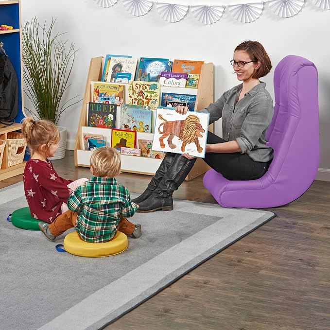 Factory Direct Partners Soft Tufted Floor Rocker - Cushioned Ground Chair for Kids Teens and Adults - Great for Reading, Gaming, Meditating, TV - Lavender, 10488-LV - Image 2