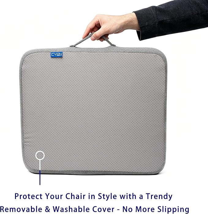 CYLEN Ifoam Memory Foam Layer Wheelchair Cushion - Seat Cushion for Wheelchair-Office Chair, Kitchen Chair-Pressure Sore and Tailbone Pain Relief-High Dense Polyfoam Base (Grey, 18×16×3 inch) - Image 4