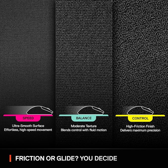 SteelSeries QcK XL Performance Balance Gaming Mousepad — Extra Density for a Smooth Glide — Low-Profile Edge Stitching — Non-Slip Neoprene Rubber Base — 15.75 x 34.43 inch — FPS, MOBAs, RTS, MMO - Image 6