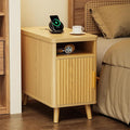 Huuger Narrow End Table with Charging Station, USB-C Port by Huuger