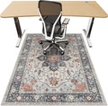 48"x60" Office Chair Mat for Hardwood, Under Desk Chair Mat for Home Office, Anti-Slip Office Rugs for Rolling Chairs, Floor Protector Washable Rugs Orange Multi by Unknown