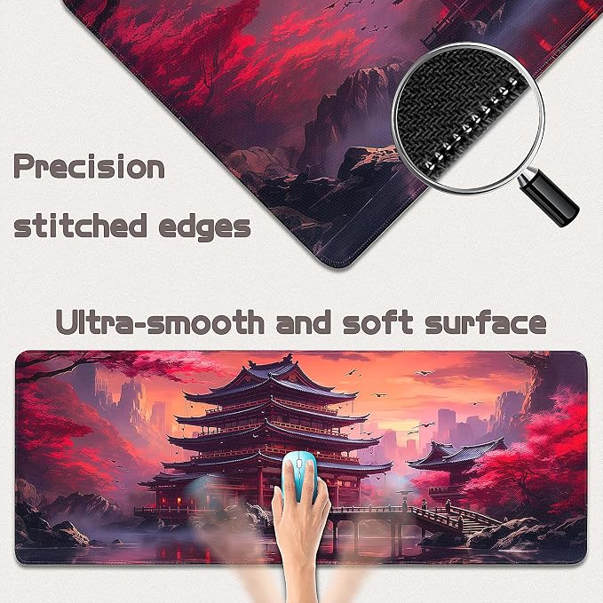 Gaming Mouse Pad - (31.5"×11.8") Japanese Anime Large Mouse Pads for Desk - Desk Mat for Keyboard and Mouse with Non-Slip Base, Desks Pad Matfor Game/Office & Home - Image 2