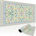Green Floral Desk Mat Large Mouse Pad 31.5"x15.7" Non-Slip | Extended Mousepad, Non-Slip Rubber Base , Stitched Edges, for Computer/Laptop/Office/Home by Mcapirivo