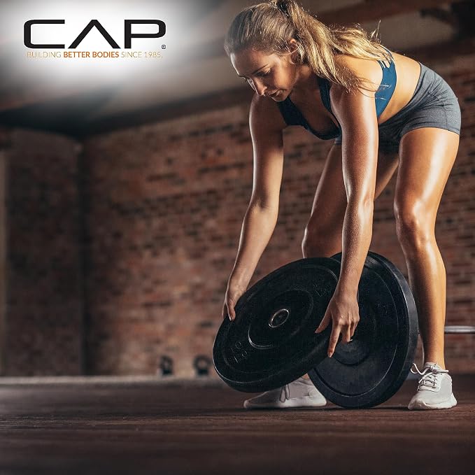CAP 2-inch Olympic Bumper Plate Weight Set | 100-370 lbs | Multiple Colors | Storage Rack Optional - Image 4