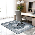 Office Chair Mat for Hardwood Tile Floor, 48"x60"Anti-Slip Under Desk Carpet Protector for Rolling Computer Chair Mat, Machine Washable Office Area Carpet (Chenille,Blue) by Ufeekare