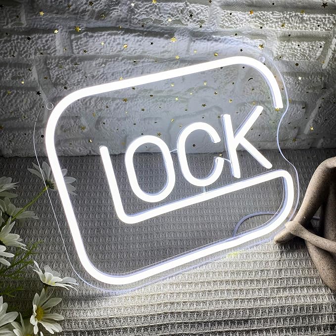 Lock Neon Signs for Wall Decor,Dimmable Game Neon Light for Gamer,Usb Powered Gaming Lights for Man Cave Bedroom Game Room Bar Birthday Gifts(9.8 * 11.8in) - Image 2