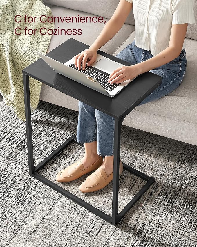 VASAGLE C Shape End Table for Couch or Sofa, Industrial Small Side Table - Image 4