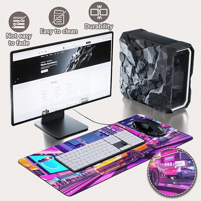 Gaming Mouse Pad - (31.5"×11.8") Sports Car Large Mouse Pads for Desk - Desk Mat for Keyboard and Mouse with Non-Slip Base, Desks Pad Matfor Game/Office & Home - Image 4