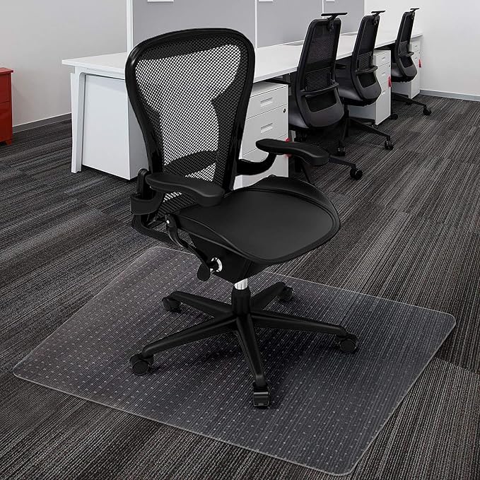 Azadx Clear Office Chair Mat for Low and No Pile Carpeted Floor 30'' x 48'' | Plastic Desk Chair Mat for Easy Rolling, Durable Carpet Protector (30 x 48'' Rectangle) by Azadx