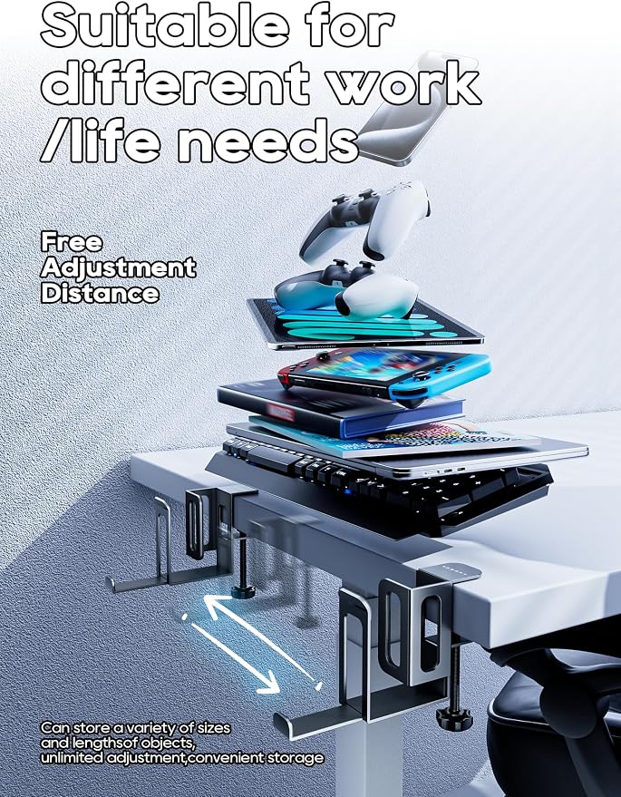 NODOCA 2-Slot Laptop Storage for Desk, Vertical Laptop Stand for Desk, MacBook Vertical Stand, with Headphone Holder, Desk Side Storage for MacBook/Surface/Samsung/HP/Dell[L, White] - Image 2