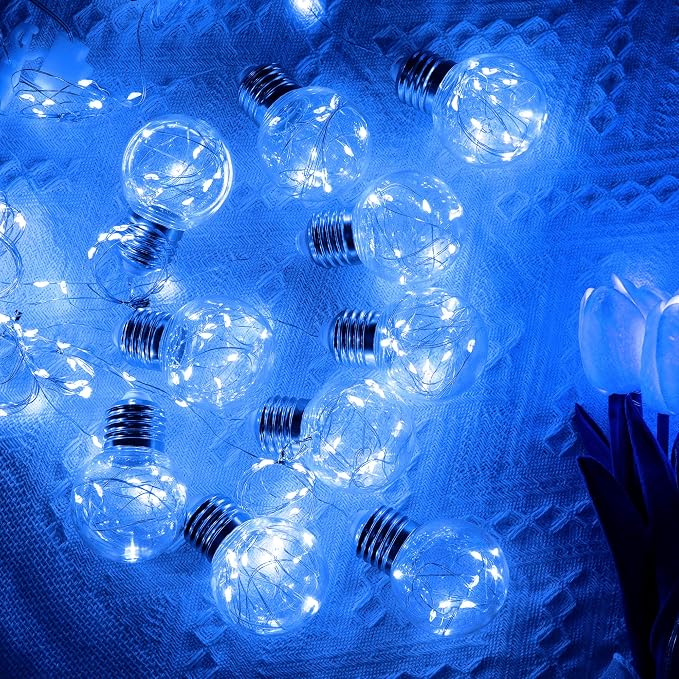 YOLIGHT Wishing Ball Curtain Lights 200 LED Window Curtain String Lights with Remote, USB Battery Powered Twinkle Globe Fairy Lights for Wedding Party Bedroom Christmas Halloween Decoration (Blue) - Image 8