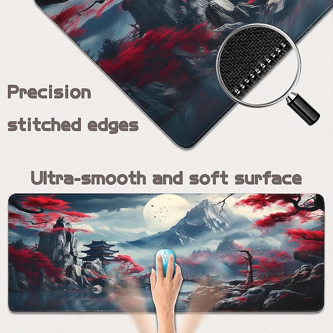 Gaming Mouse Pad - (31.5"×11.8") Japanese Anime Large Mouse Pads for Desk - Desk Mat for Keyboard and Mouse with Non-Slip Base, Desks Pad Matfor Game/Office & Home - Image 2