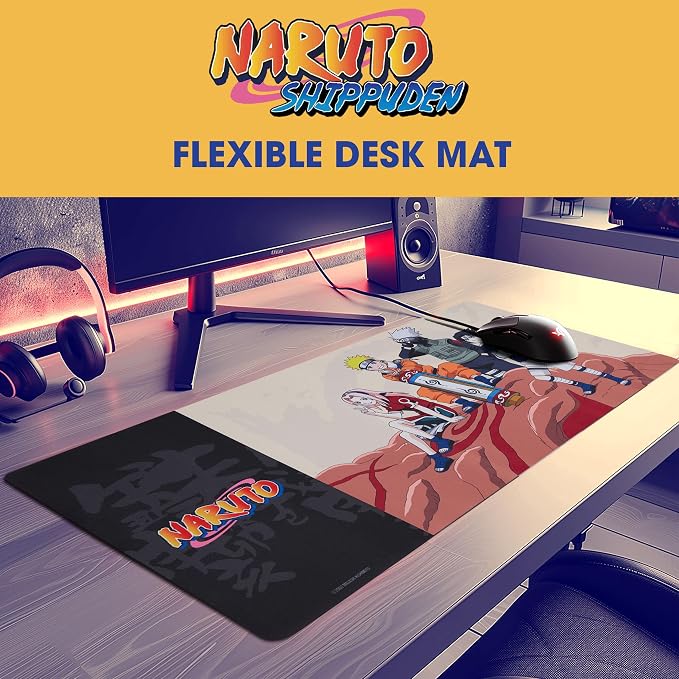 Naruto Large Gaming Mouse Pad 31"x15" XL Computer Desk Mat, Anime Keyboard | Naruto anime gaming mouse pad, Oversized 31x15in, stitched edges, smooth fabric top, non-slip rubber base. - Image 3