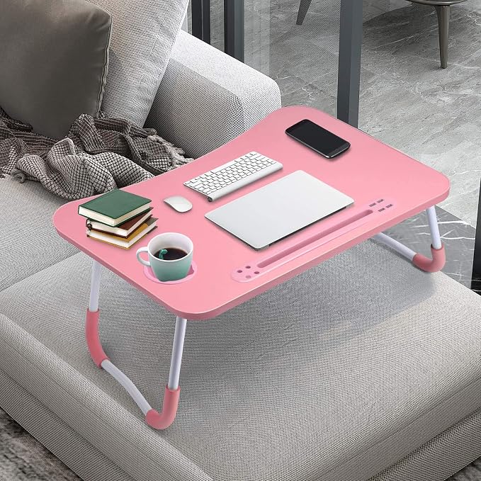 Slendor Foldable Lap Desk with Cup Holder for Bed, Couch, Floor - Image 7