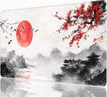 Japanese Watercolor Cherry Blossoms Desk Mat, XXL 35.4"x15.7" Large Mouse Pad, Sakura Extended Gaming Mouse Mat,Non-Slip Rubber Base Waterproof with Stitched Edges for Gaming Office Home Decor by Unknown