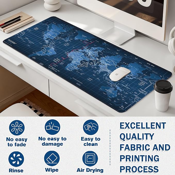 Mouse Pad Gaming - Desk Mat for Keyboard and Mouse - Large Mouse Pad for Desk, Mousepad (35.4" X 15.7") with Non-Slip Base, Desks Pad Mat Office and Home - Image 3
