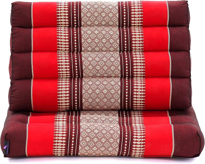 Leewadee 1-Fold Mat with Triangle Cushion – Comfortable TV Pillow, Foldable Mattress with Cushion Made of Eco-Friendly Kapok, 30 x 20 inches, red - Image 8