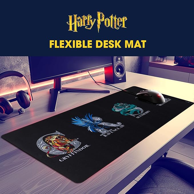 Harry Potter Large Gaming Mouse Pad 31"x15" XL Computer Desk Mat, Anime | Oversized 31x15in Harry Potter anime gaming mouse pad, smooth fabric top, stitched edges, non-slip rubber base. - Image 3