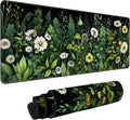 Green Vintage Plants Desk Mat, XL 31.5"x11.8" Large Mouse Pad, Wildflowers Extended Gaming Mouse Mat,Non-Slip Rubber Base Waterproof with Stitched Edges for Gaming Office Home Decor by Unknown