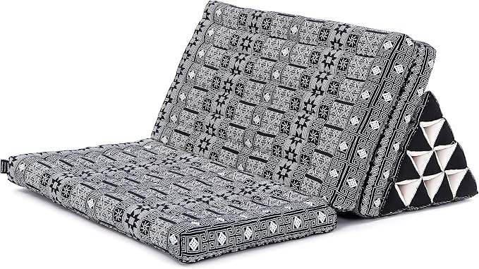 Leewadee 3-Fold Mat XXL with Triangle Cushion – Firm TV Pillow, Foldable Mattress with Cushion Made of Eco-Friendly Kapok, 67 x 31 inches, Black - Image 9