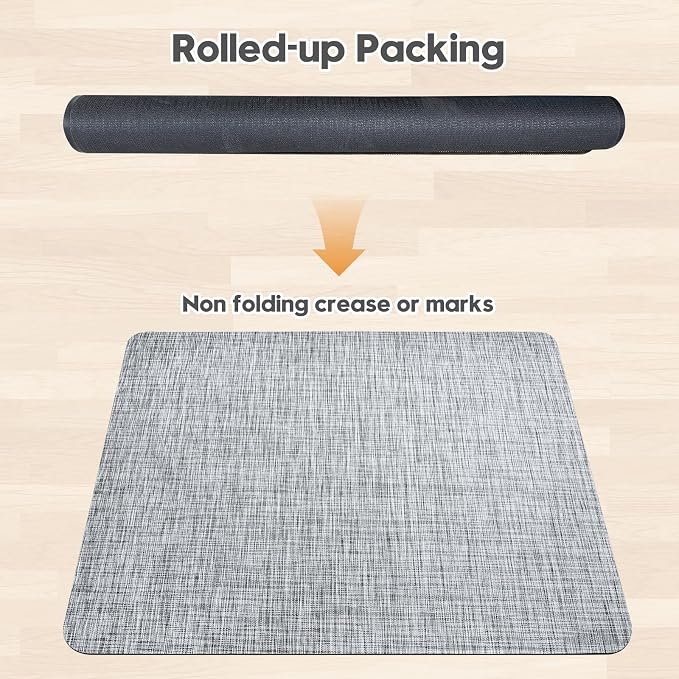 Sycoodeal Office Chair Mat for Hardwood & Tile Floor, 36" x 48" Heavy Duty Computer Gaming Chair Mat for Rolling Chairs Non-Curve, Anti-Slip, Floor Protector for Home Office (Grey) - Image 5