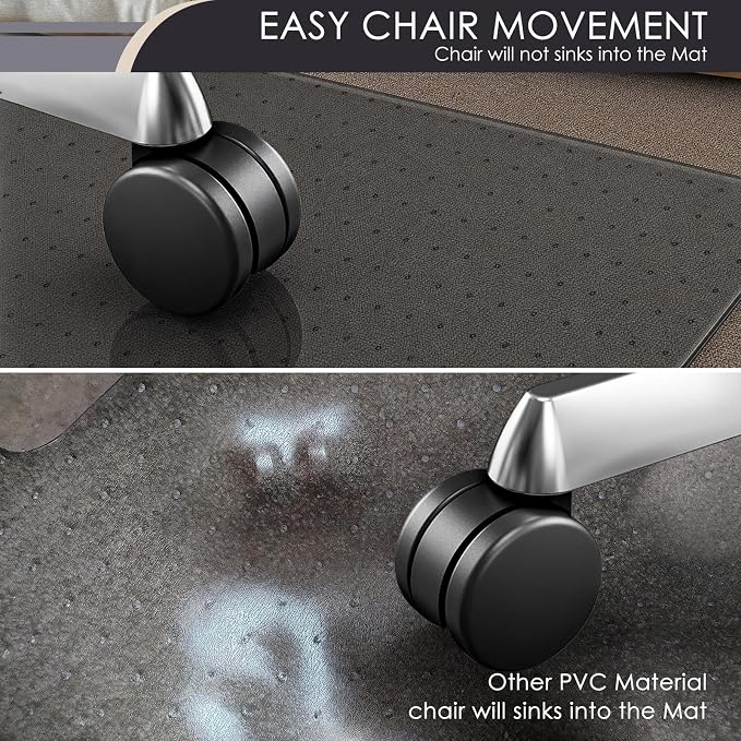 Kuyal Office Chair Mat for Carpet, Gray Heavy Duty Computer Chair Mat | 36''x48'', Under Desk Protector Carpeted Floors Mat, Easy Chair Movement,Ship Flat, Gray - Image 4