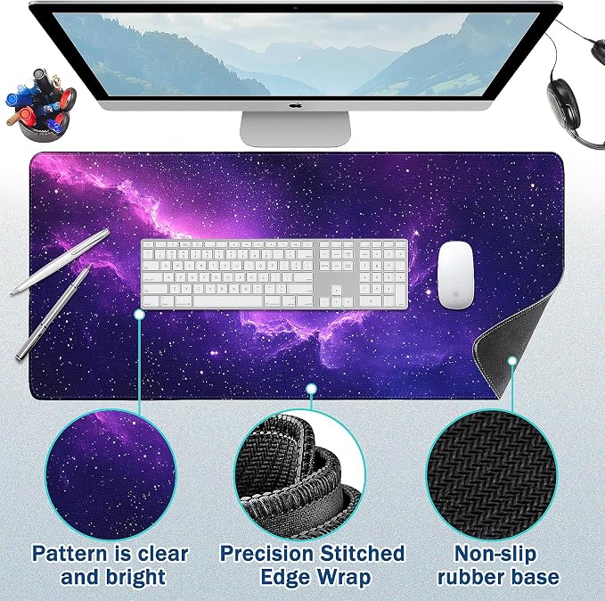 Mouse Pad Gaming - Desk Mat for Keyboard and Mouse - Large Mouse Pad for Desk, Mousepad (35.4" X 15.7") with Non-Slip Base, Desks Pad Mat Office and Home - Image 2