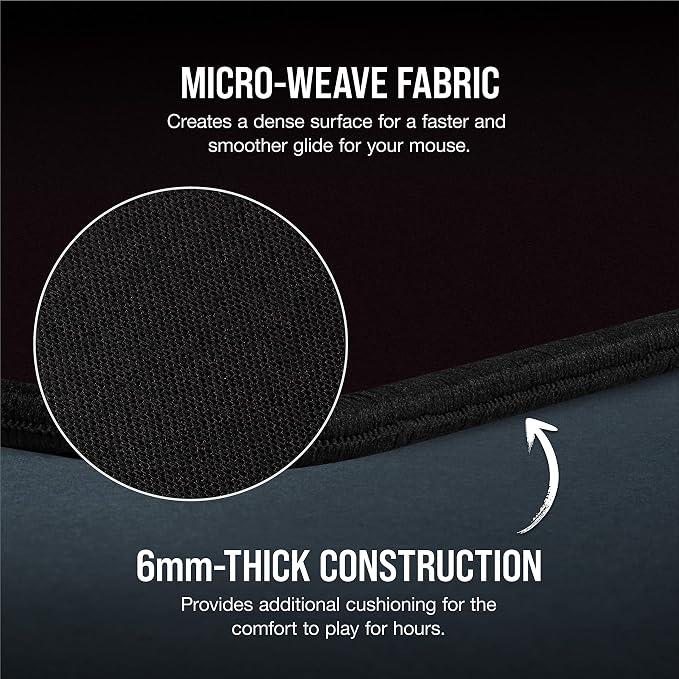 Corsair MM350 PRO Extended XL Premium Spill-Proof Cloth Gaming Mouse Pad – 36.6” Width x 15.7” Height Surface – Black,(Pack of 10) - Image 4