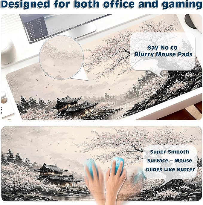 Gaming Mouse Pad, Desk Mat for Keyboard and Mouse, Large Mouse Pad for Desk, Computer Mousepad - Image 4