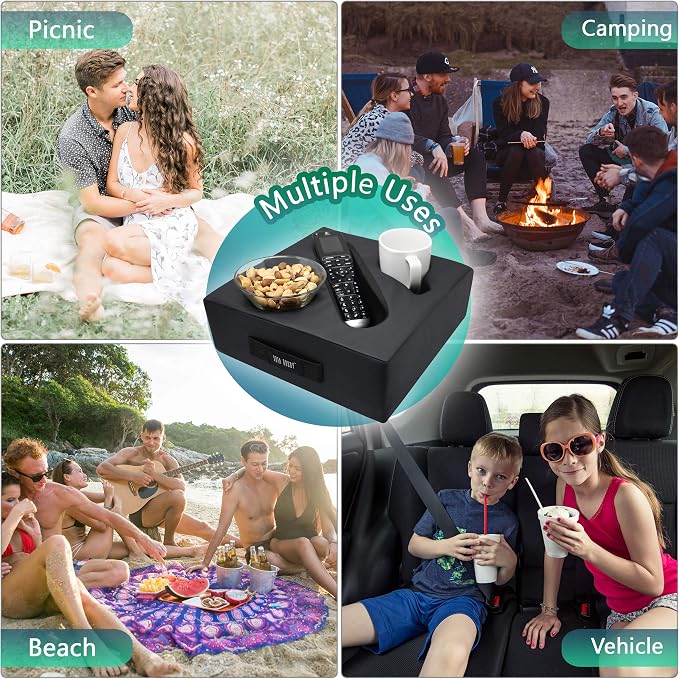 Introducing Sofa Buddy - Convenient Couch Cup Holder, Couch Caddy, Sofa Cup Holder. The Perfect Couch Accessory Traveller-Leather-Black - Image 5