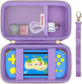 Supmay Carrying Case Compatible with CCTU / TEBIYOU Kids Handheld Games Preloaded 218 Retro Video Games, Portable Gaming Electronic Toys Storage Holder Travel Bag with Mesh Pocket, Purple(Cube) by Supmay