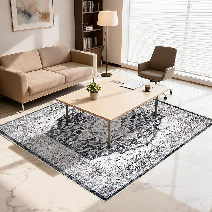 Office Chair Mat for Hardwood Tile Floor, 48"x60"Anti-Slip Under Desk Carpet Protector for Rolling Computer Chair Mat, Machine Washable Office Area Carpet (Chenille,Brown) - Image 8