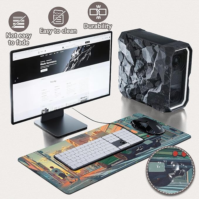 Gaming Mouse Pad - (31.5"×11.8") Sports Car Large Mouse Pads for Desk - Desk Mat for Keyboard and Mouse with Non-Slip Base, Desks Pad Matfor Game/Office & Home - Image 4