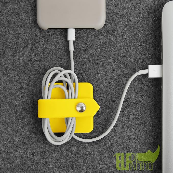 Portable Electronic Device Cover Cord Organizer for Earphones, Yellow - Image 8