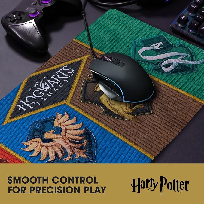 Harry Potter Gaming Mouse Pad Large 31"x15" XL Computer Desk Mat, Anime | Harry Potter anime gaming mouse pad, Oversized 31x15in smooth fabric top, stitched edges, non-slip rubber base. - Image 4