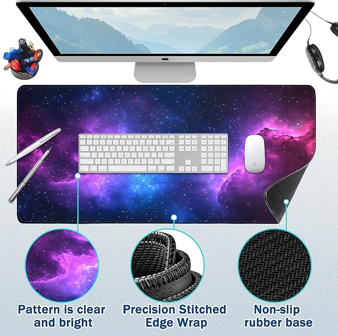 Mouse Pad Gaming - Desk Mat for Keyboard and Mouse - Large Mouse Pad for Desk, Mousepad (35.4" X 15.7") with Non-Slip Base, Desks Pad Mat Office and Home - Image 2
