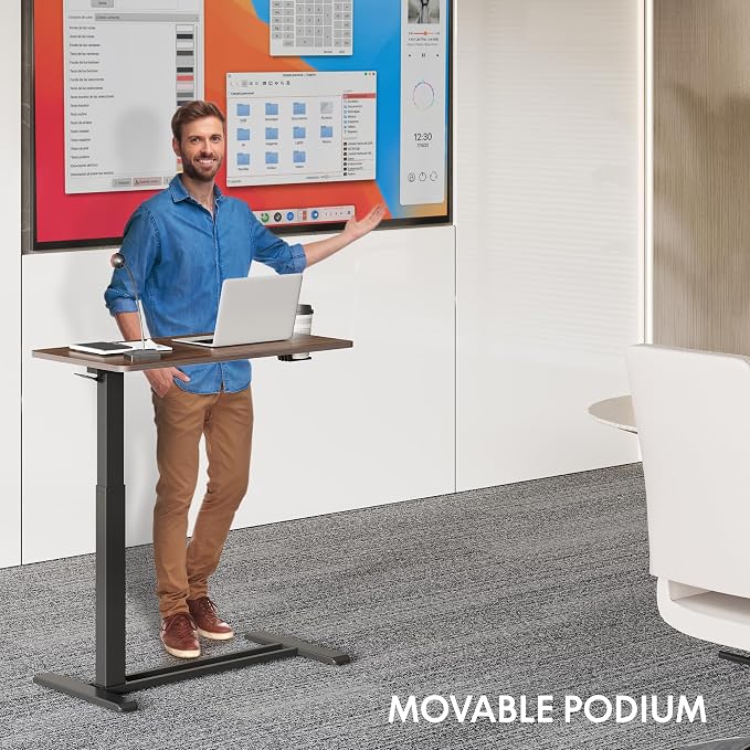 FLEXISPOT 28" Mobile Standing Desk Pneumatic Lift Computer Workstations - Image 9