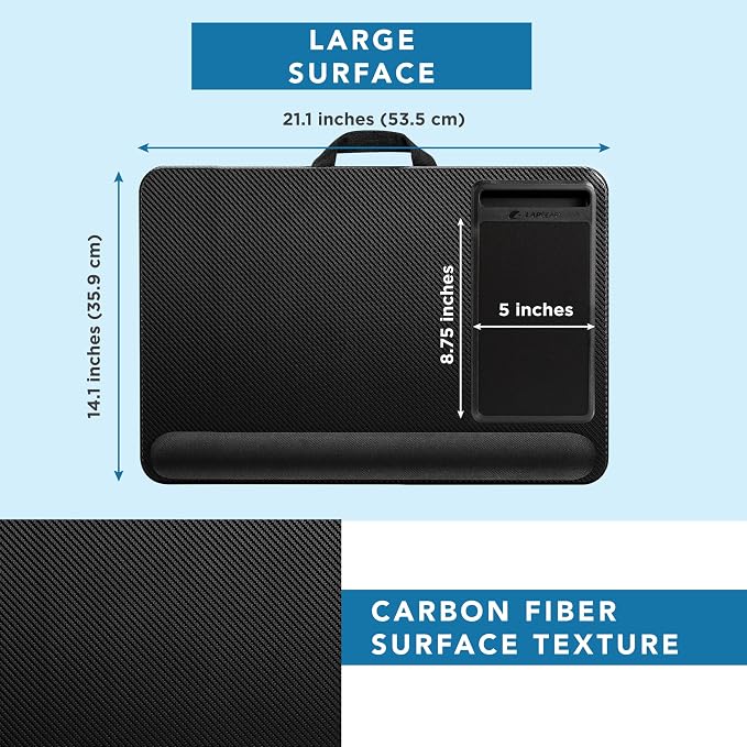 LAPGEAR Home Office Pro Lap Desk - Black Carbon, Fits 15.6” Laptops - Image 5