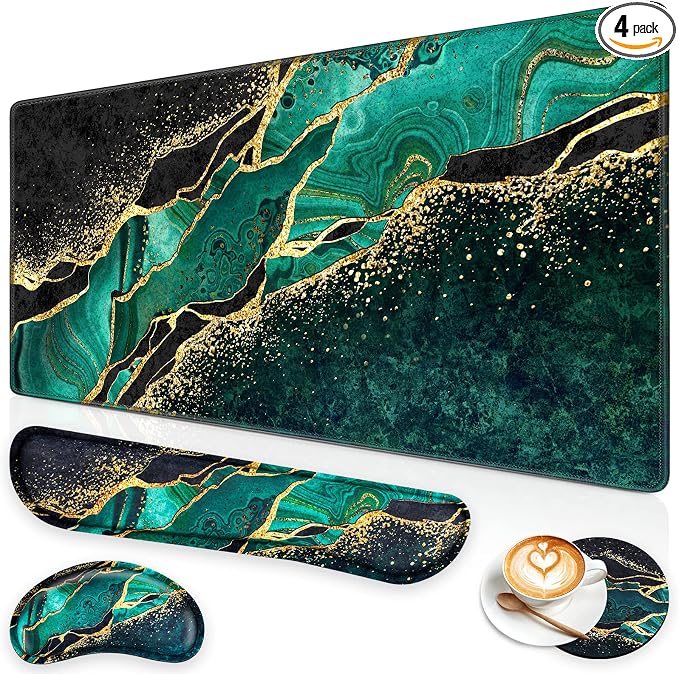 Canjoy Desk Mat with Wrist Rest, Keyboard and Mouse Pad Wrist Support Pad by Canjoy