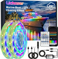 Lichaser Boat LED Strip Light RGB+IC, Marine LED Light Strip for Pontoon with Remote, Segment App Control Boat Light Waterproof 12V, Cool Stuff for Jon Boat, Bass Boat, Camper, RV (33ft) by Unknown