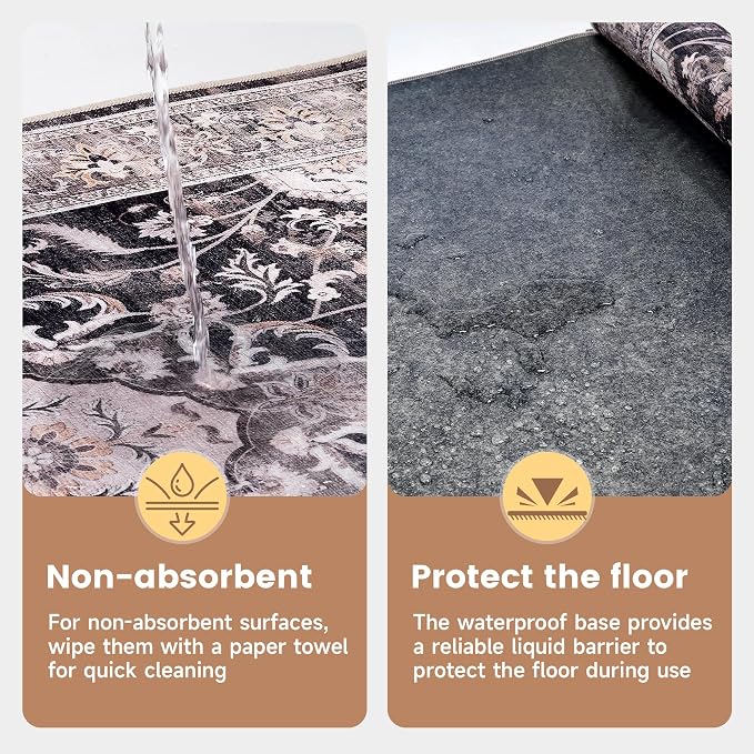 Office Chair Mat for Hardwood Tile Floor, 36"x48"Anti-Slip Under Desk Carpet Protector for Rolling Computer Chair Mat, Machine Washable Office Area Carpet (Chenille,Brown) - Image 5