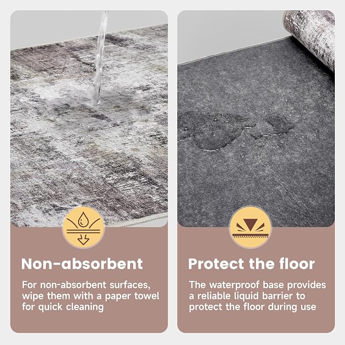Office Chair Mat Desk Chair Hardwood Mat, Easy Glide Office Rug Under Chair Mat for Home Gaming Rolling Chair Tile Floor,Large Floor Protector Rug,Anti-Slip, Chenille Material (Beige, 48x60) - Image 5