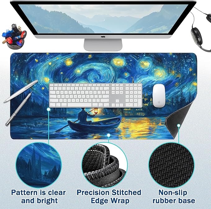 Mouse Pad Gaming - Desk Mat for Keyboard and Mouse - Large Mouse Pads for Desk, Gaming Mousepad with Non-Slip Base, Desks Pad (31.5" X 11.8") for Game, Office and Home - Image 2