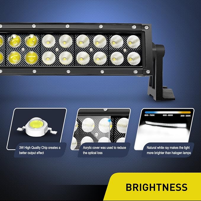Nilight 42Inch 240W Curved Led Light Bar Spot Flood Combo Led Off Road Lights and 14AWG 5Pin Rocker Switch Wiring Harness Kit for Truck ATV UTV SUV Boat Jeep Lamp,2 Years Warranty - Image 3