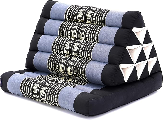 Leewadee 1-Fold Mat with Triangle Cushion – Comfortable TV Pillow, Foldable Mattress with Cushion Made of Kapok, 30 x 20 inches, Blue - Image 10